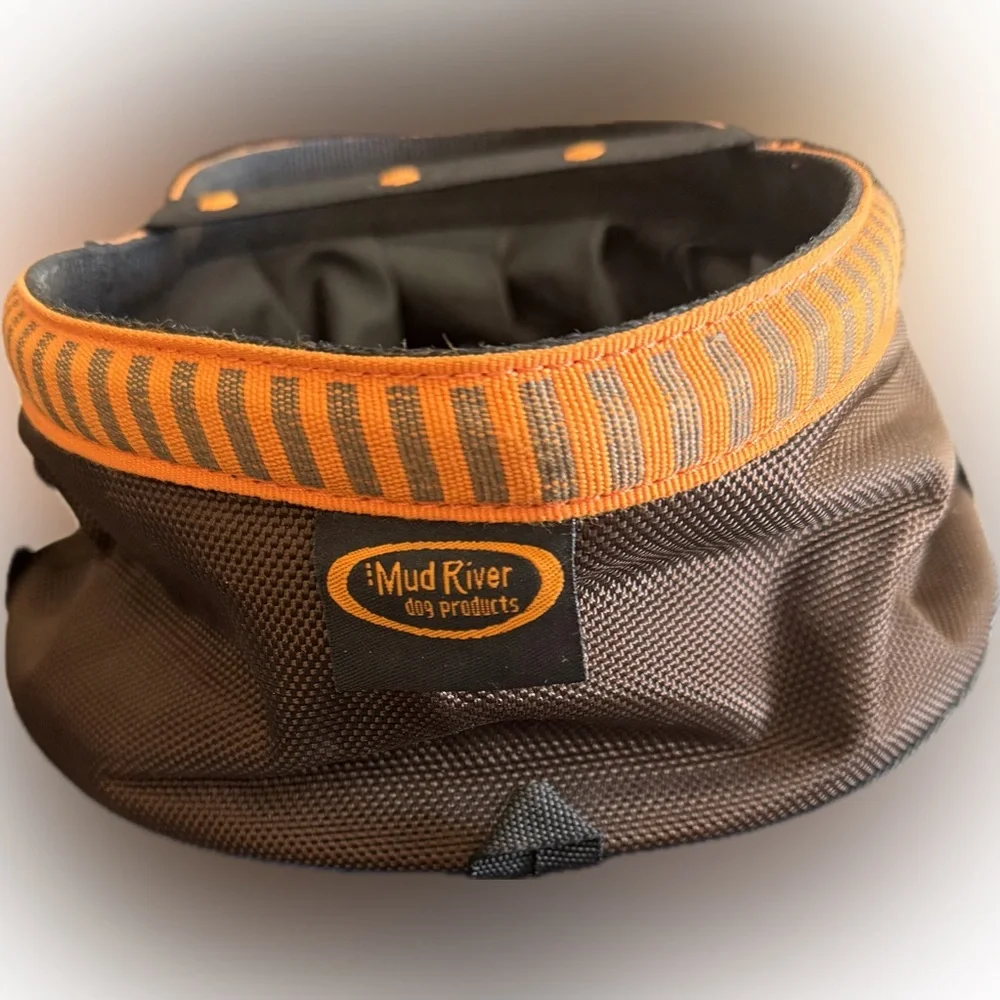 Mud River Quick Quack Collapsible Dog Bowl Brown/Orange